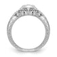 14K White Gold Simulated Diamond Engagement Ring