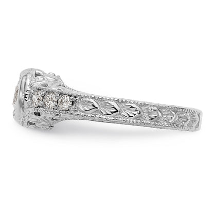 14K White Gold Simulated Diamond Engagement Ring