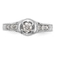 14K White Gold Simulated Diamond Engagement Ring