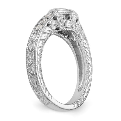 14K White Gold Simulated Diamond Engagement Ring
