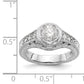 14K White Gold Simulated Diamond Engagement Ring