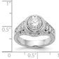 14K White Gold Simulated Diamond Engagement Ring
