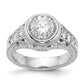 14K White Gold Simulated Diamond Engagement Ring