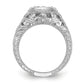 14K White Gold Simulated Diamond Engagement Ring