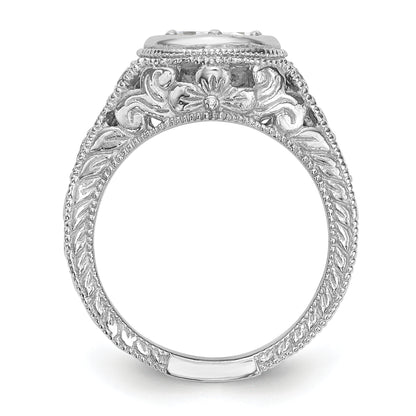 14K White Gold Simulated Diamond Engagement Ring