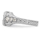 14K White Gold Simulated Diamond Engagement Ring