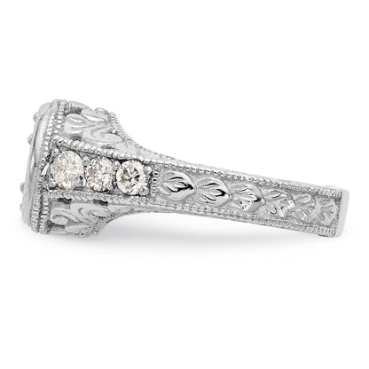 14K White Gold Simulated Diamond Engagement Ring