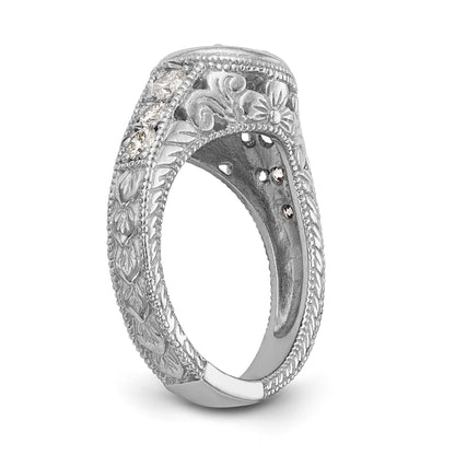 14K White Gold Simulated Diamond Engagement Ring