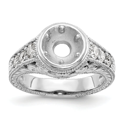 14K White Gold Simulated Diamond Engagement Ring