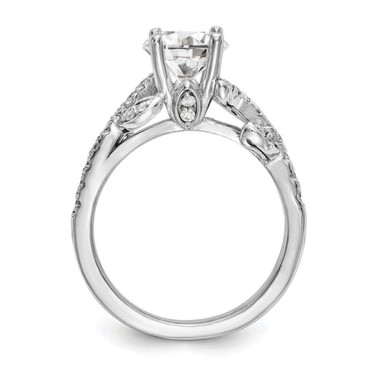 14K White Gold Simulated Diamond Engagement Ring