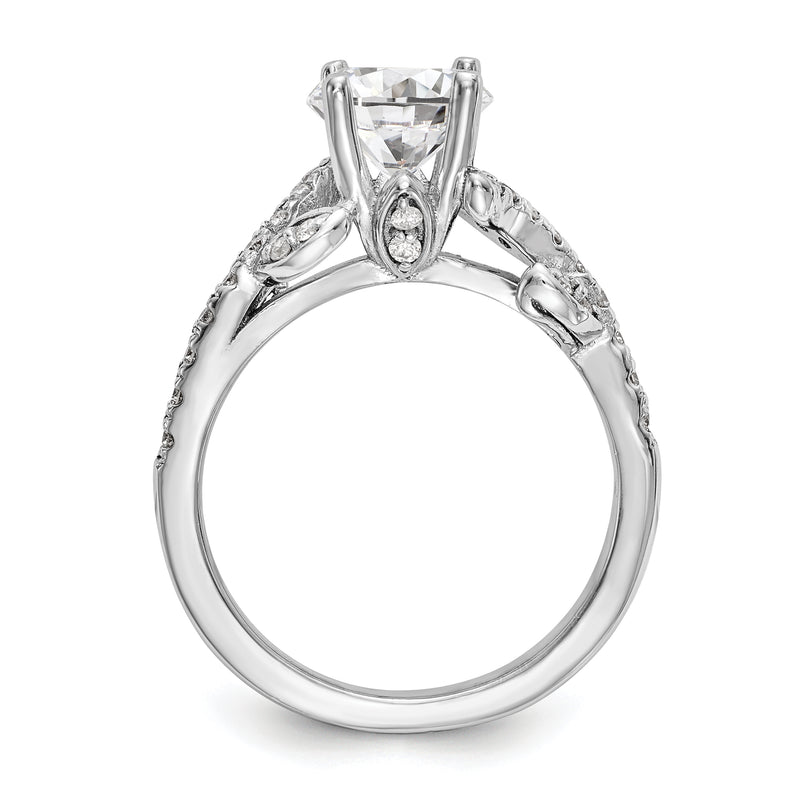14K White Gold Simulated Diamond Engagement Ring