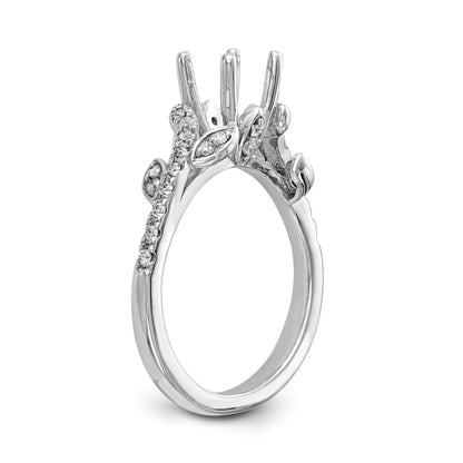 14K White Gold Simulated Diamond Engagement Ring