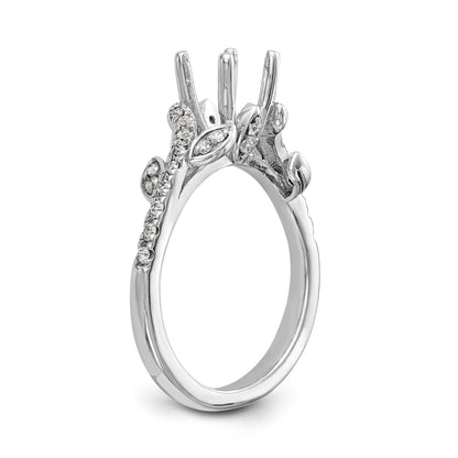 14K White Gold Simulated Diamond Engagement Ring