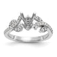 14K White Gold Simulated Diamond Engagement Ring