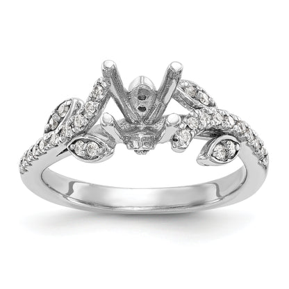 14K White Gold Simulated Diamond Engagement Ring