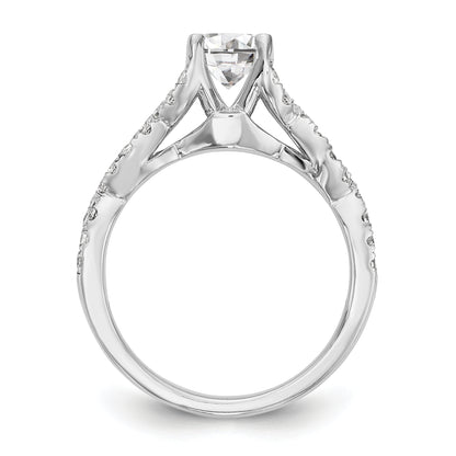 14K White Gold Simulated Diamond Engagement Ring