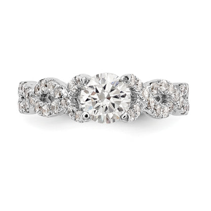 14K White Gold Simulated Diamond Engagement Ring