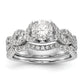14K White Gold Simulated Diamond Engagement Ring