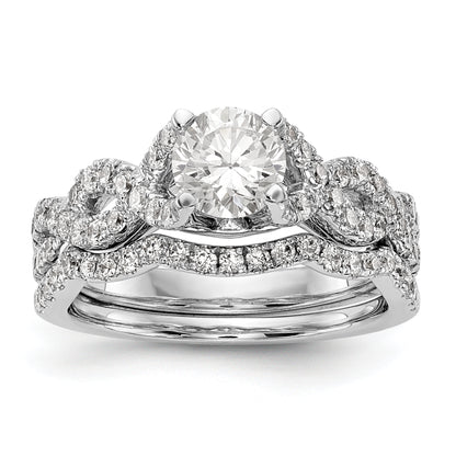 14K White Gold Simulated Diamond Engagement Ring