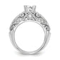 14K White Gold Simulated Diamond Engagement Ring