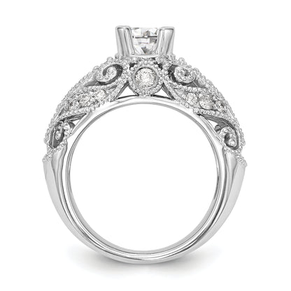 14K White Gold Simulated Diamond Engagement Ring