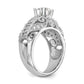 14K White Gold Simulated Diamond Engagement Ring