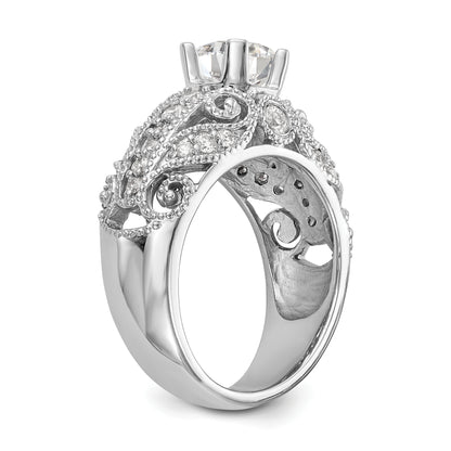 14K White Gold Simulated Diamond Engagement Ring