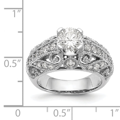14K White Gold Simulated Diamond Engagement Ring