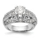 14K White Gold Simulated Diamond Engagement Ring