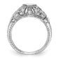 14K White Gold Simulated Diamond Engagement Ring