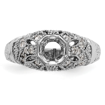 14K White Gold Simulated Diamond Engagement Ring