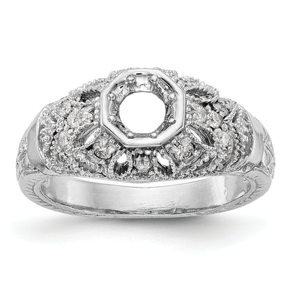 14K White Gold Simulated Diamond Engagement Ring