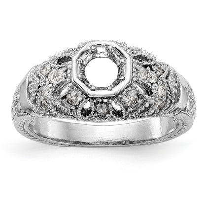 14K White Gold Simulated Diamond Engagement Ring