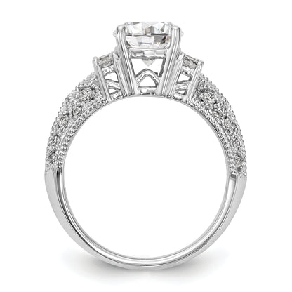 14K White Gold Simulated Diamond Engagement Ring