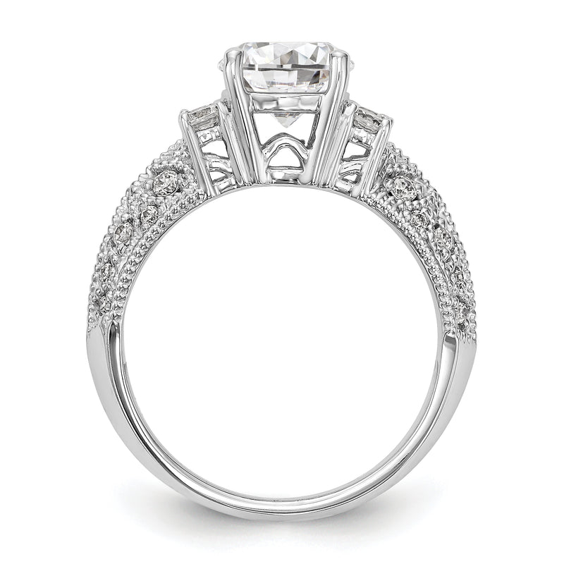 14K White Gold Simulated Diamond Engagement Ring