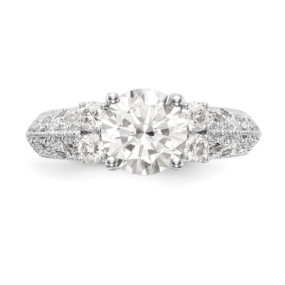 14K White Gold Simulated Diamond Engagement Ring