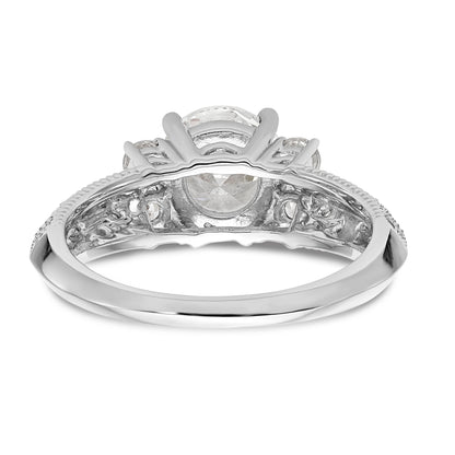 14K White Gold Simulated Diamond Engagement Ring