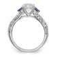 14K White Gold Blue and White Simulated Diamond Engagement Ring