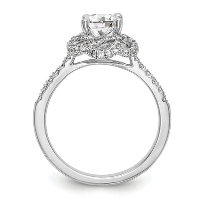 14K White Gold Simulated Diamond Engagement Ring