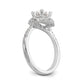 14K White Gold Simulated Diamond Engagement Ring