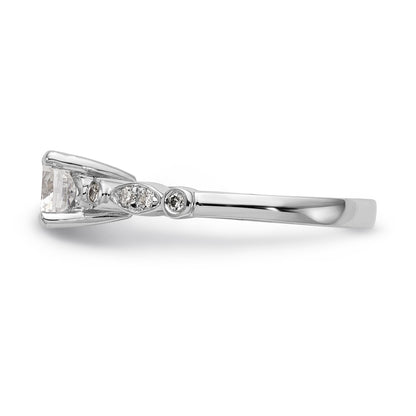 14K White Gold Simulated Diamond Engagement Ring