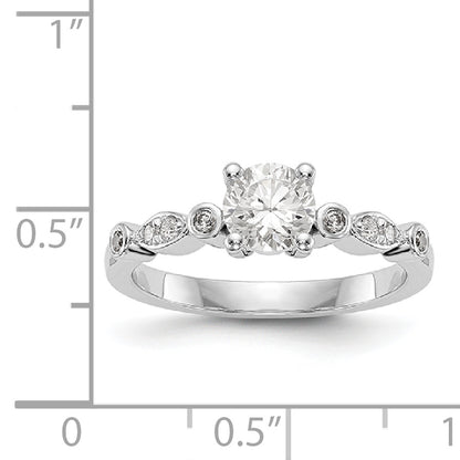 14K White Gold Simulated Diamond Engagement Ring