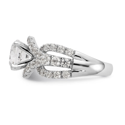 14K White Gold Simulated Diamond Engagement Ring