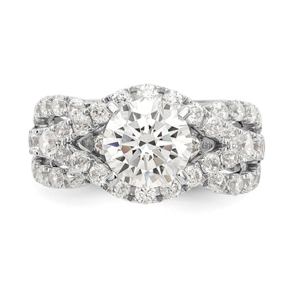 14K White Gold Simulated Diamond Engagement Ring
