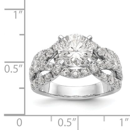14K White Gold Simulated Diamond Engagement Ring