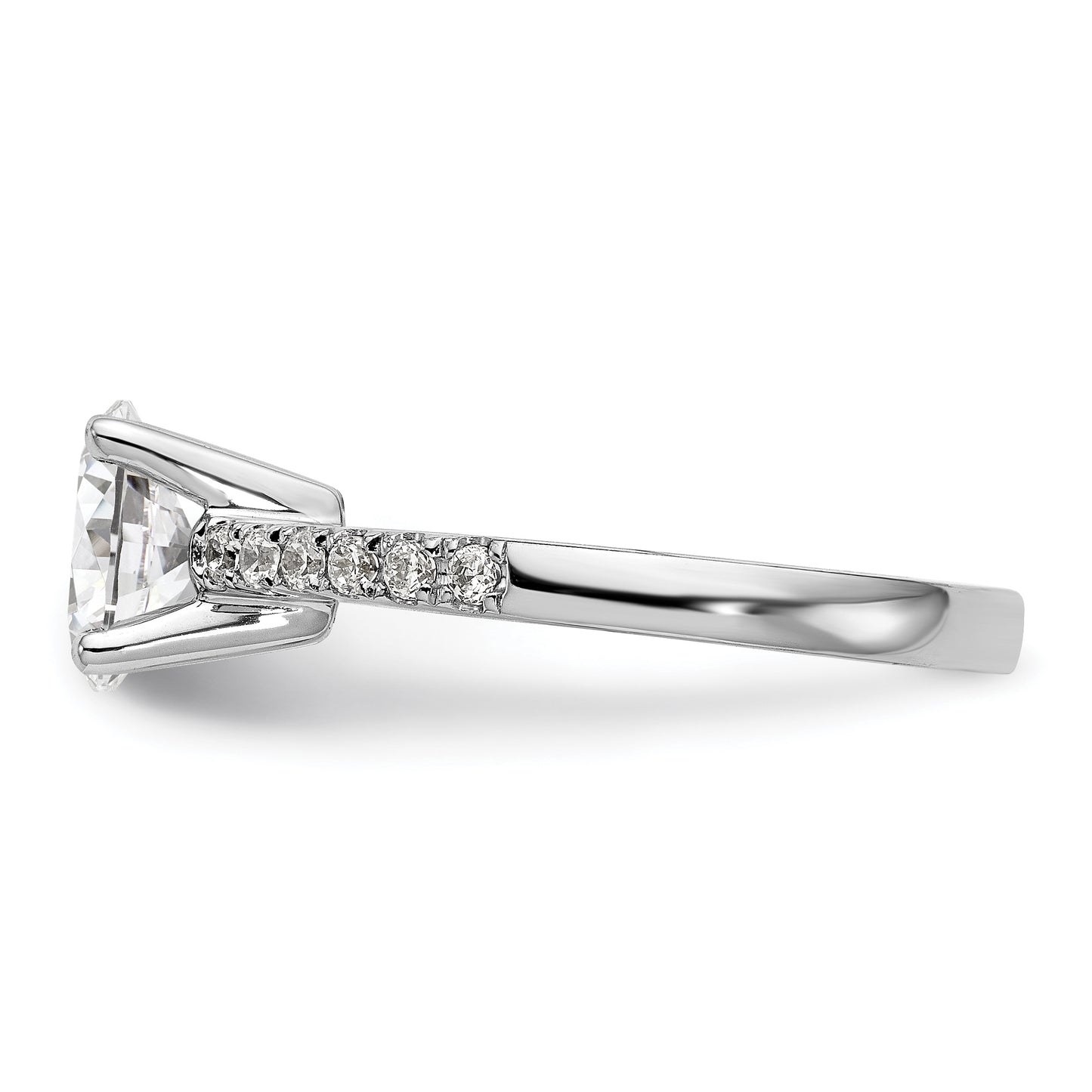 14K White Gold Simulated Diamond Engagement Ring