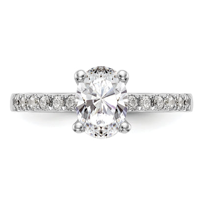 14K White Gold Simulated Diamond Engagement Ring