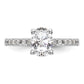 14K White Gold Simulated Diamond Engagement Ring