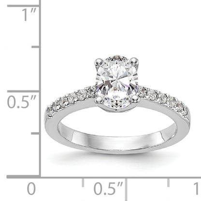 14K White Gold Simulated Diamond Engagement Ring
