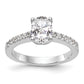 14K White Gold Simulated Diamond Engagement Ring